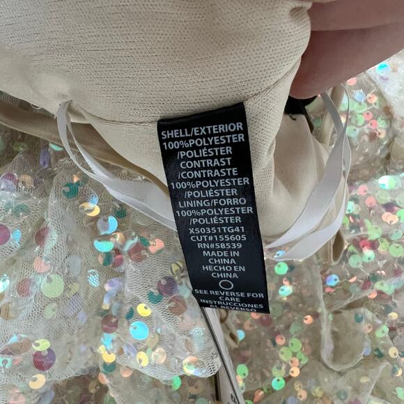 NEW Say Yes Sequin Tiered Gown Prom Multi color Dress‎ Iridescent - Picture 9 of 11